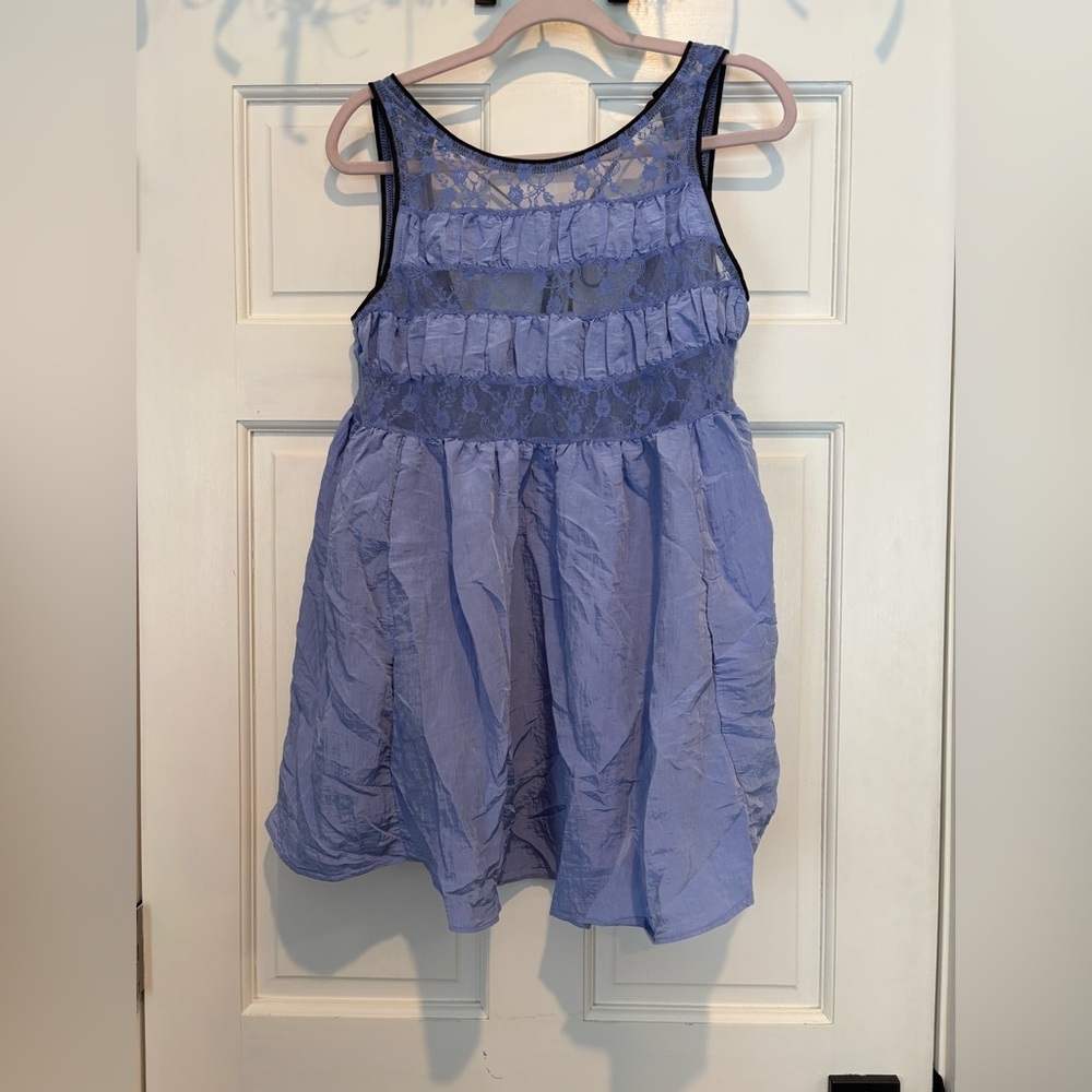 Intimately by Free People Purple Dress with Lace Details and Black